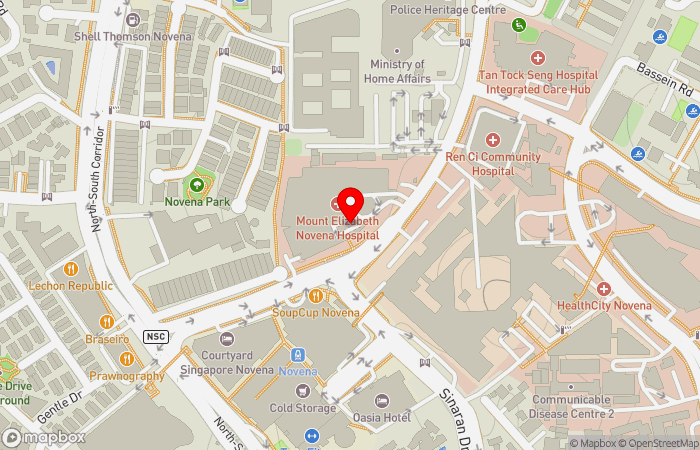 Map location of 24-Hour Walk-In Clinic (Mount Elizabeth Novena)