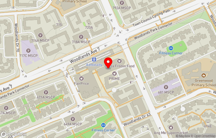 Map location of Admiralty Family Medical Clinic Pte Ltd
