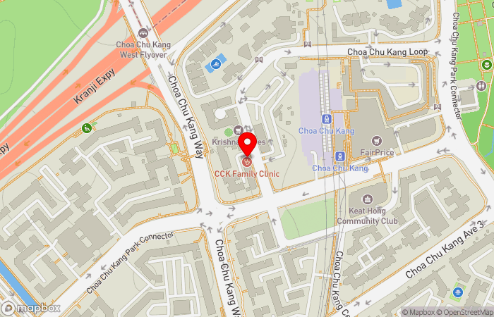 Map location of Central 24-HR Clinic (Choa Chu Kang)