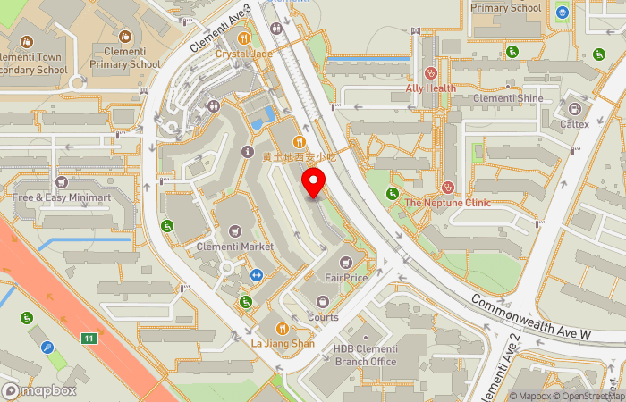 Map location of Central 24-Hr Clinic (Clementi)