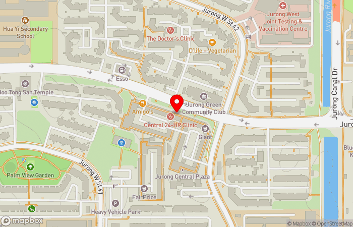 Map location of Central 24-Hr Clinic (Jurong West) - CHAS | GP Clinic | 24 小时 诊所