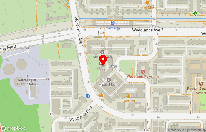 Map location of Central 24-Hr Clinic (Woodlands / Marsiling)