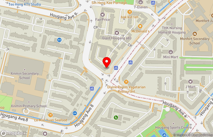Map location of HMI OneCare Clinic Hougang Avenue 8