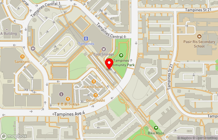 Map location of HMI OneCare Clinic (Tampines MRT)