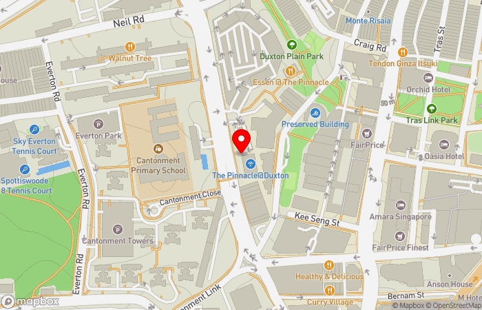 Map location of Parkway Shenton Family Medical Clinic, Duxton