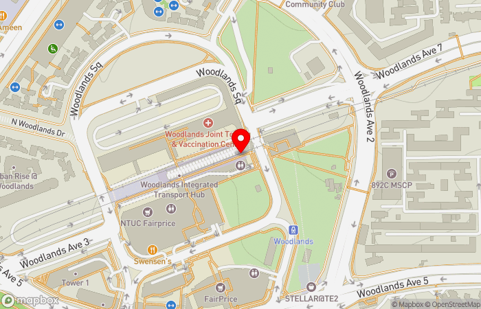 Map location of Parkway Shenton Medical Clinic, Woodlands MRT