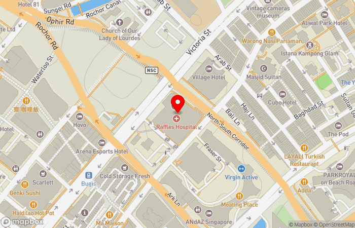 Map location of Raffles Health Screeners - 莱佛士健康体检中心