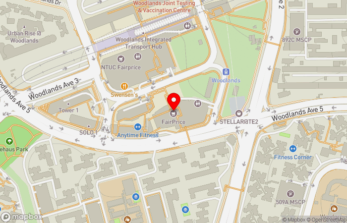 Map location of SATA CommHealth Woodlands Medical Centre