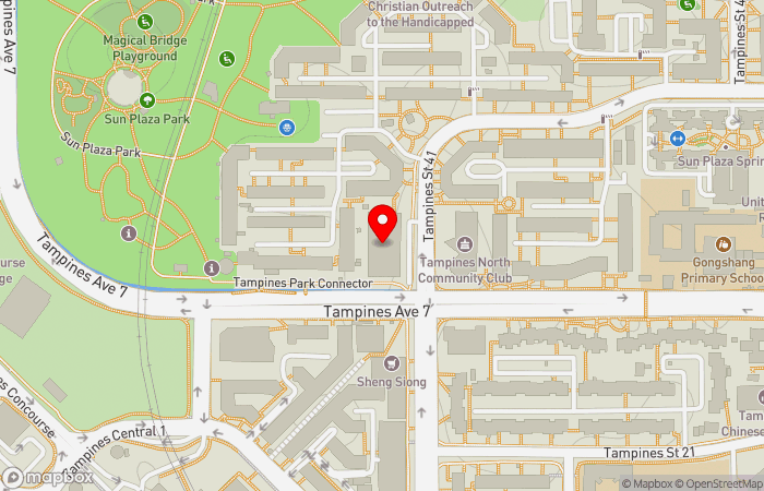 Map location of SingHealth Polyclinics (Tampines)