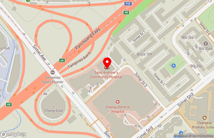 Map location of St. Andrew's Mission Hospital Clinic (Simei)