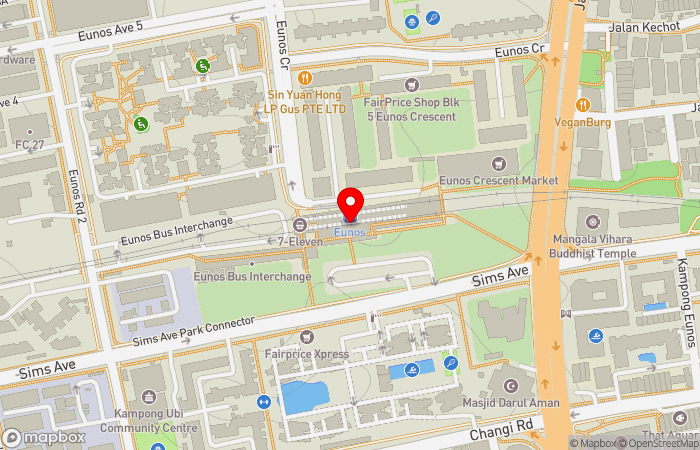 Map location of TrueCare Clinic @ Eunos MRT